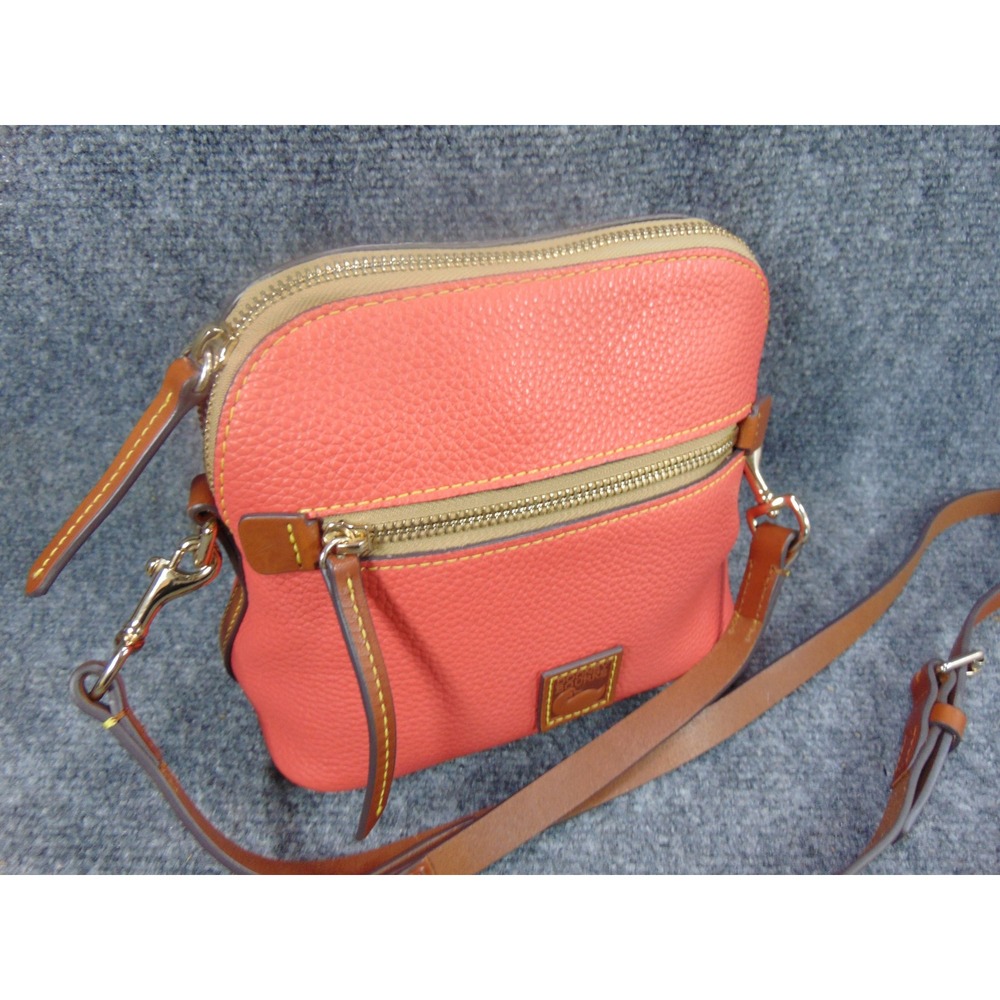 Dooney & Bourke Crossbody Coral Pink Pebbled Leather‎ Small Messenger Bag
